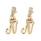 Eco-Friendly Brass Micro Pave Cubic Zirconia Pendants, Long-Lasting Plated, Real 18K Gold Plated, Cadmium Free & Lead Free, Letter, Letter.N, 16~20x7~11.5x1.5~2.2mm, Hole: 6.5x3.5mm