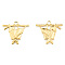 Ion Plating(IP) 201 Stainless Steel Pendants, Bat, Real 18K Gold Plated, 23x25x2.5mm, Hole: 2.5mm