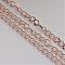 Iron Twisted Chains, Unwelded, with Spool, Oval, Rose Gold, 8x6x1mm, about 164.04 Feet(50m)/roll