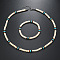 Bohemian Style Coconut Shell with Synthetic Turquoise Rondelle Beaded Necklaces & Bracelets Sets, Old Lace, 400~500mm