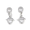 Brass Pendants, Lead Free & Cadmium Free, Platinum, Lip, 15mm, Pendant: 7.5x8x1.5mm, Hole: 2.5mm