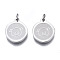 Non-Tarnish 304 Stainless Steel Charms, with Jump Rings, Flat Round with Pig, Stainless Steel Color, 13x11x1.5mm, Jump Ring: 4x0.5mm, 2.5mm inner diameter