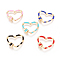 Golden Plated Brass Screw Carabiner Lock Charms, with Enamel, for Necklaces Making, Quick Links, Long-Lasting Plated, Heart, Mixed Color, 22x26.5x5.3mm, Screw: 6.5x5.3mm