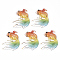 UV Printing Acrylic Pendants, with Spray Paint Bottom, Goldfish, Tomato, 30x25x4mm, Hole: 1mm