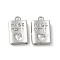 Rack Plating Brass Micro Pave Cubic Zirconia Pendants, Rectangle with Word Passport Charms, Platinum, 11.5x7.5x2mm, Hole: 1.3mm