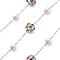 Handmade ABS Imitation Pearl & Rhinestone Chains, for Necklaces Bracelets Making, with 304 Stainless Steel Chains, Soldered, with Spool, Colorful, 2.5x0.8x0.3mm, about 16.40 Feet(5m)/Roll