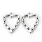 Non-Tarnish 304 Stainless Steel Open Back Bezel Pendants, For DIY UV Resin, Epoxy Resin, Pressed Flower Jewelry, Heart, Stainless Steel Color, 26.5x20.5x3mm, Hole: 1.6mm