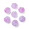 Spray Painted Transparent Glass Beads, Flower Charm, Violet, 15x15x6mm, Hole: 1.2mm