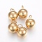 PVD Vacuum Plating 304 Stainless Steel Charms, Round Beads, Golden, 12x8mm, Hole: 1.8mm