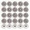 30Pcs Zinc Alloy Shank Buttons, 1-Hole, Flat Round with Flower, Antique Silver, 16x6mm, Hole: 2mm