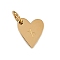 304 Stainless Steel Charms, with Jump Rings, Heart with Letter Charms, Golden, Letter X, 10x8.5x1.5mm, Hole: 4x2.5mm