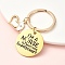 304 Stainless Steel & Alloy Keychain, with 304 Stainless Steel Rings, Heart, Golden, 6.2cm, Pendant: 20~30mm