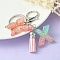 Resin & Acrylic Keychains, with Alloy Split Key Rings and Faux Suede Tassel Pendants, Letter & Butterfly, Random Gradient Color, Letter X, 8.6cm