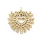 Brass Micro Pave Cubic Zirconia Pendants, Real 18K Gold Plated, Cadmium Free & Lead Free, Heart Charms, White, 23x24.5x2.5mm, Hole: 3mm
