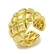 Brass Cuff Rings for Women, Cadmium Free & Lead Free, Real 18K Gold Plated, Inner Diameter: 18mm