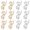 12Pcs 2 Style Brass Cubic Zirconia Charms, Bear, Clear, Real Gold Plated & Real Platinum Plated, 12x6x3mm, Hole: 1mm, 6pcs/color