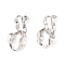 Rack Plating Brass Twisted Oval Dangle Stud Earrings for Women, Cadmium Free & Lead Free, Platinum, 33x16mm, Pin: 0.7mm