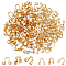 120Pcs 2 Styles Brass Cord Locks, U-shaped, Light Gold, 4.5~5x4~7x1~2mm, Hole: 0.6~0.7mm, 60pcs/style