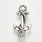 Tibetan Style Alloy Links connectors, Anchor, Cadmium Free & Nickel Free & Lead Free, Antique Silver, 23x11x3mm, Hole: 2mm