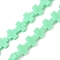 Synthetic Coral Beads Strands, Dyed, Cross, Light Green, 9x9x4mm, Hole: 1.2mm, about 35pcs/strand, 12.99''(33cm)