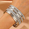 8Pcs Alloy Bangle Set for Women, Platinum, Diameter: 70mm