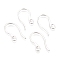 304 Stainless Steel Earring Hooks, with Horizontal Loop, Silver, 22x11.5x1mm, Hole: 3x2mm, 18.5~21 Gauge, Pin: 0.7~1mm