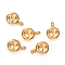 201 Stainless Steel Pendant Rhinestone Settings, For Pointed Back Rivoli Rhinestone, Flat Round, Golden, Fit for 4mm  Rhinestone, 9.5x6.5x3.5mm, Hole: 2mm