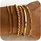 6Pcs Bohemian Style Alloy Chain Bracelets Kit for Women, Real 14K Gold Plated, 7-7/8 inch(20cm)