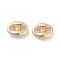 Brass Connector Charms, Oval Links, Cadmium Free & Nickel Free & Lead Free, Real 18K Gold Plated, 7x9x3mm, Hole: 2mm