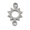 Non-Tarnish 304 Stainless Steel Connector Charms, Hollow Sun Links, Stainless Steel Color, 16x10x1.2mm, Hole: 2mm