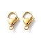 304 Stainless Steel Lobster Claw Clasps, Real 18K Gold Plated, 15x9.5x4mm, Hole: 2mm