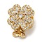 Brass Micro Pave Clear Cubic Zirconia Box Clasps, Nickel Free, Real 18K Gold Plated, Flower, Clear, 20x15x10.5mm, Hole: 1.4mm