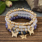 Boho Style Wood Beaded Stretch Bracelet Sets for Women, with Acrylic and Alloy Finding , Lilac, No Size 