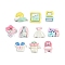 Opaque Resin Cabochons, Mixed Shapes, Mixed Color, 10.5~14.5x9.5~15.5x5.5~6.5mm