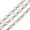 Tarnish Resistant 304 Stainless Steel Ring and Oval Link Chains, Unwelded, with Spool, Stainless Steel Color, 12x6x1.5mm, 8x3.5mm, 7x1mm