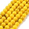 Natural Persian Jade Beads Strands, Round, Dyed, Gold, 8.5mm, Hole: 1mm, about 46pcs/strand, 15.75''(40cm)