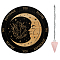 AHADEMAKER 1Pc Wood Pendulum Board, 1Pc 304 Stainless Steel Cable Chain Necklaces, 1Pc Natural Rose Quartz Stone Pendants, for Witchcraft Wiccan Altar Supplies, Moon Pattern, Board: 200x4mm