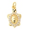 Brass Micro Pave Cubic Zirconia Pendants, Cadmium Free & Nickel Free & Lead Free, Tortoise Charms, with Jump Ring, Real 18K Gold Plated, 19x11x2mm, Hole: 3mm