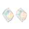 Mocha(MK) Irregular Rhombus Sew on Rhinestone, 2 Hole Links, Flat Back & Back Plated, Garment Accessories, Crystal, 17~17.5x13~14x4.5~5mm, Hole: 1mm, 28pcs/board