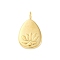 304 Stainless Steel Pendants, Real 18K Gold Plated, Teardrop with Lotus, 19.5x11.5x2mm, Hole: 2.5mm