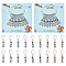 Flat Round with Number Pattern Enamel Plating Acrylic Locking Stitch Markers with Alloy Star, Iron Clasp Stitch Marker, Platinum, 4.2cm, 9pcs/set