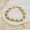Elegant Heart Link Chain Bracelets, Brass Micro Pave Clear Cubic Zirconia Jewelry for Women, Golden, Heart: 1/4x3/8 inch(0.8x0.9cm), Inner Diameter: 5-1/2 inch(14cm)