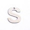 Non-Tarnish 304 Stainless Steel Letter Charms, Letter.S, 11.5x8.5x0.8mm, Hole: 1mm