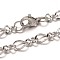 Tarnish Resistant 304 Stainless Steel Figaro Chain Bracelets, with Lobster Clasps, Stainless Steel Color, 8-1/8 inch(205mm), 5x2mm