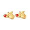 304 Stainless Steel Enamel Charms, Angel with Heart Charm, Real 14K Gold Plated, 12.5x14.5x2mm, Hole: 1.2mm