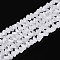 Imitation Jade Glass Beads Strands, Triangle, Faceted, White, 3~3.5x4~4.5x4~4.5mm, Hole: 0.8mm, about 121~131pcs/strand, 14.37~15.35 inch(36.5~39cm)