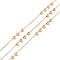 Ion Plating(IP) 304 Stainless Steel Satellite Chains, Cable Chains with Round Beads, Soldered, with Spool, Golden, Link: 1.5x1x0.2mm, Beads: 3mm, about 32.8 Feet(10m)/roll.m