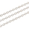 Anti-Tarnish Rhodium Plated 925 Sterling Silver Flat Cable Chains, Soldered, Platinum, Link:1.9x1.5x0.5mm
