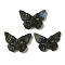 Natural Labradorite Pendants, Butterfly Charms with Engraved Skull, 25.5~26x37x7~9mm, Hole: 1.5~1.6mm