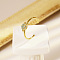 Stainless Steel with Rhinestone Open Cuff Rings for Women, Planet, Real 18K Gold Plated